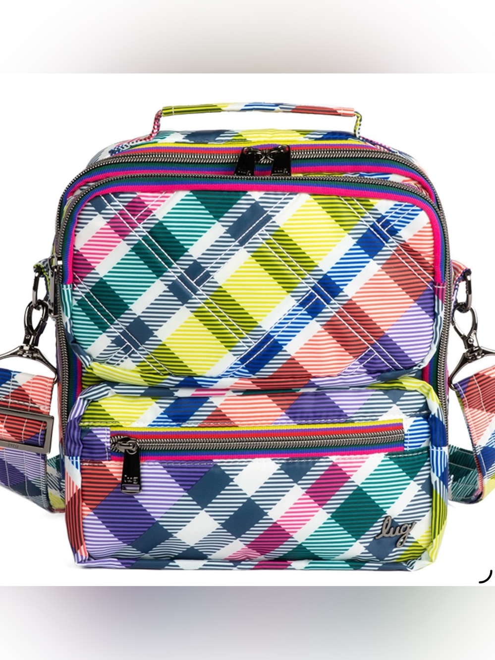 Lug Wrangler Quilted Crossbody Bag. Playful Plaid. NWT.